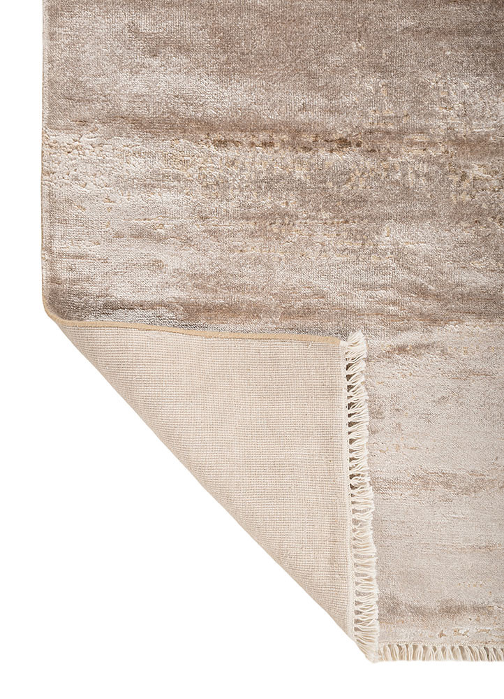 aprezo beige and brown wool and bamboo silk hand knotted Rug - Backing Shot aprezo beige and brown wool and bamboo silk hand knotted Rug - Backing Shot