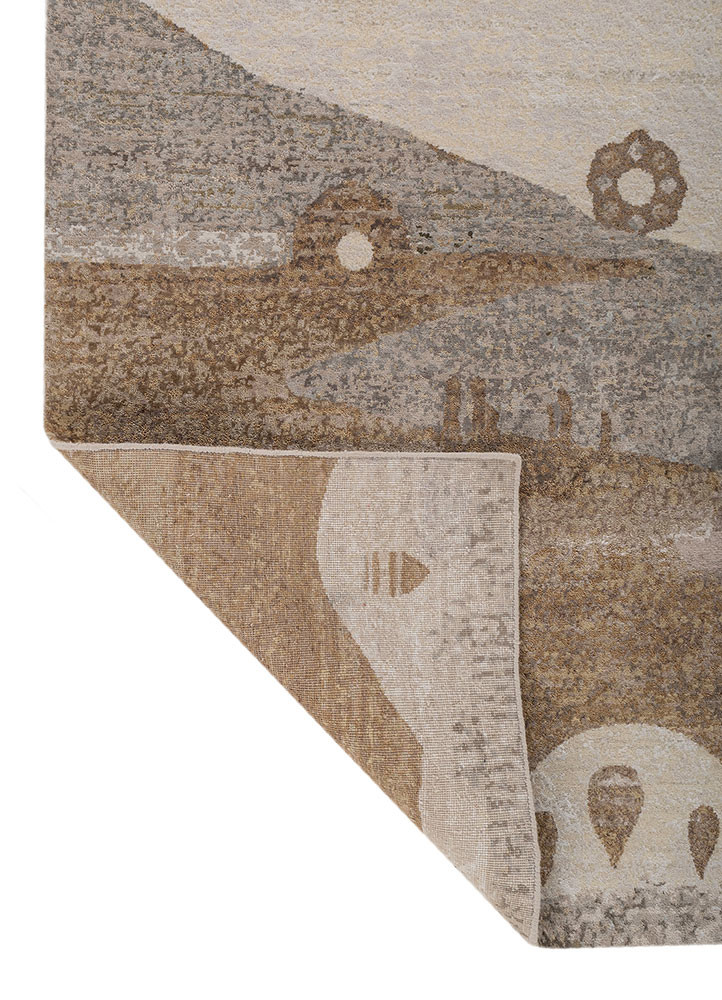 aprezo ivory viscose hand knotted Rug - Backing Shot aprezo ivory viscose hand knotted Rug - Backing Shot