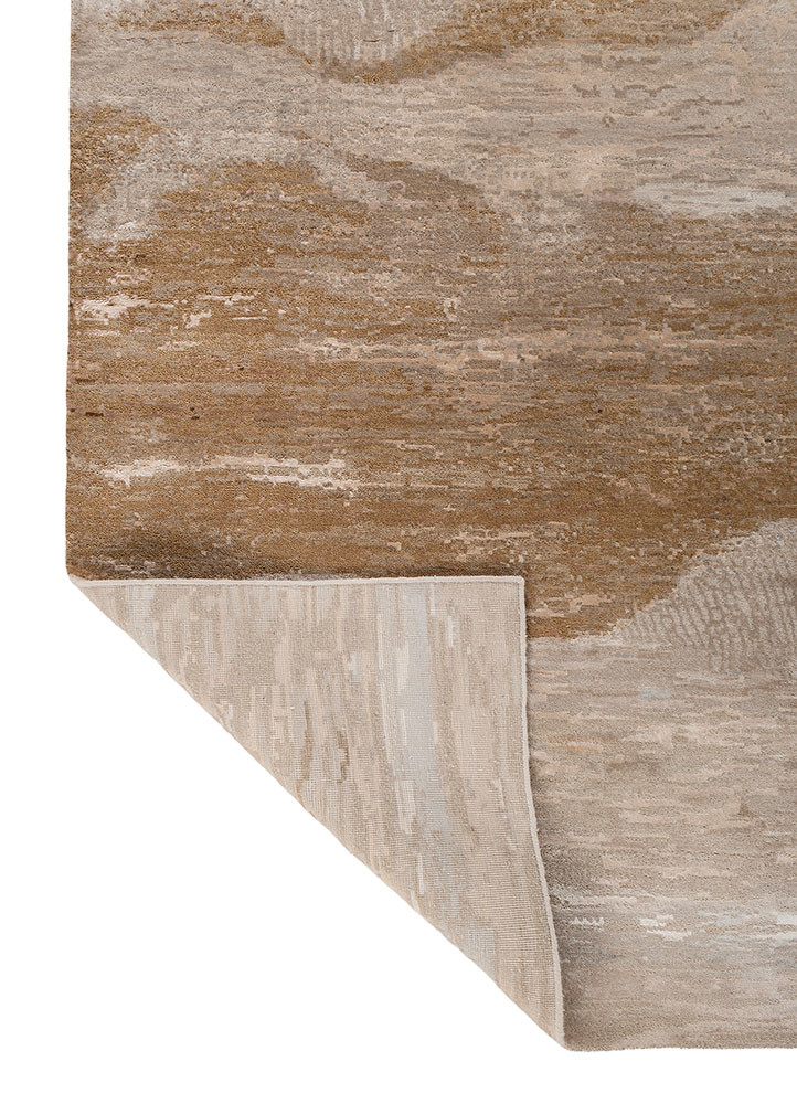 aprezo beige and brown viscose hand knotted Rug - Backing Shot aprezo beige and brown viscose hand knotted Rug - Backing Shot