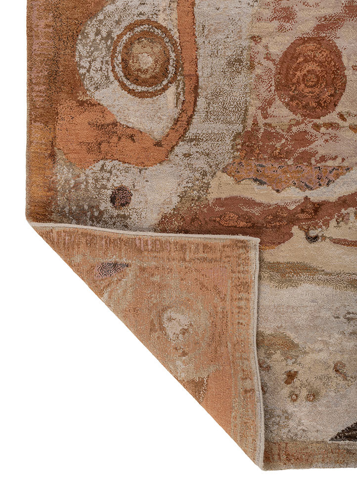 aprezo ivory viscose hand knotted Rug - Backing Shot aprezo ivory viscose hand knotted Rug - Backing Shot
