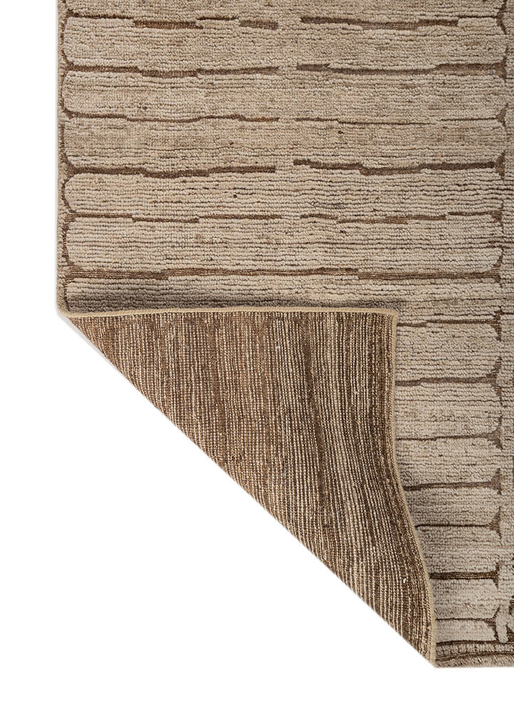 aprezo gold wool hand knotted Rug - Backing Shot
