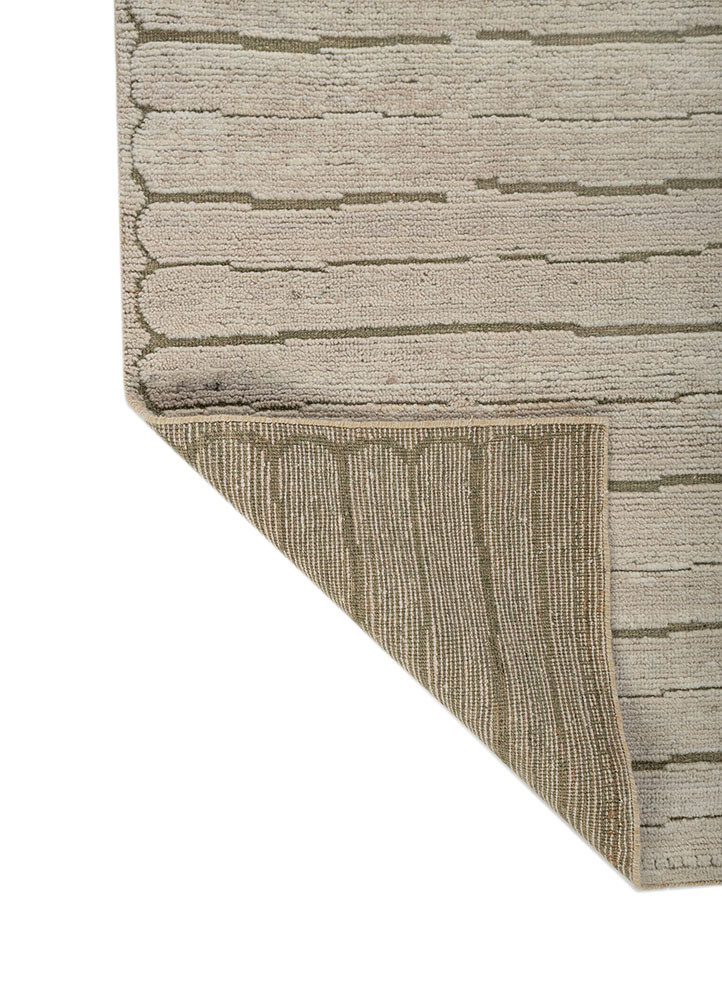 aprezo ivory wool hand knotted Rug - Backing Shot