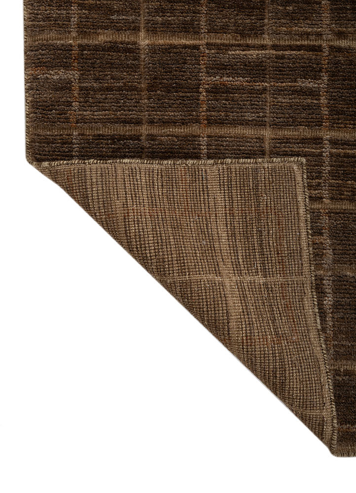 zuri beige and brown wool hand knotted Rug - Backing Shot zuri beige and brown wool hand knotted Rug - Backing Shot