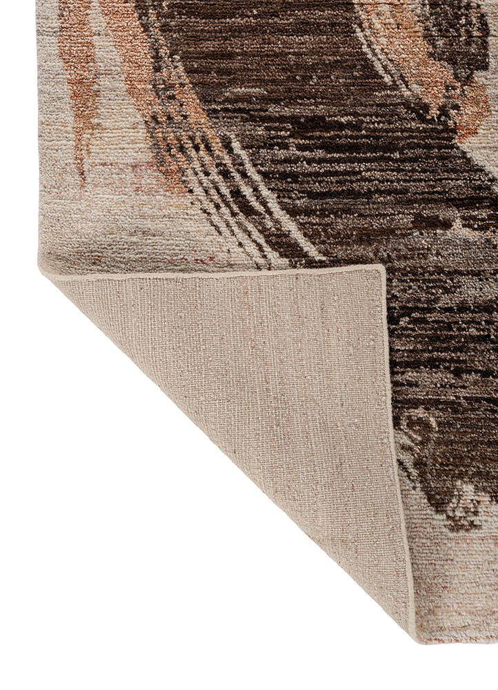 aprezo ivory wool hand knotted Rug - Backing Shot