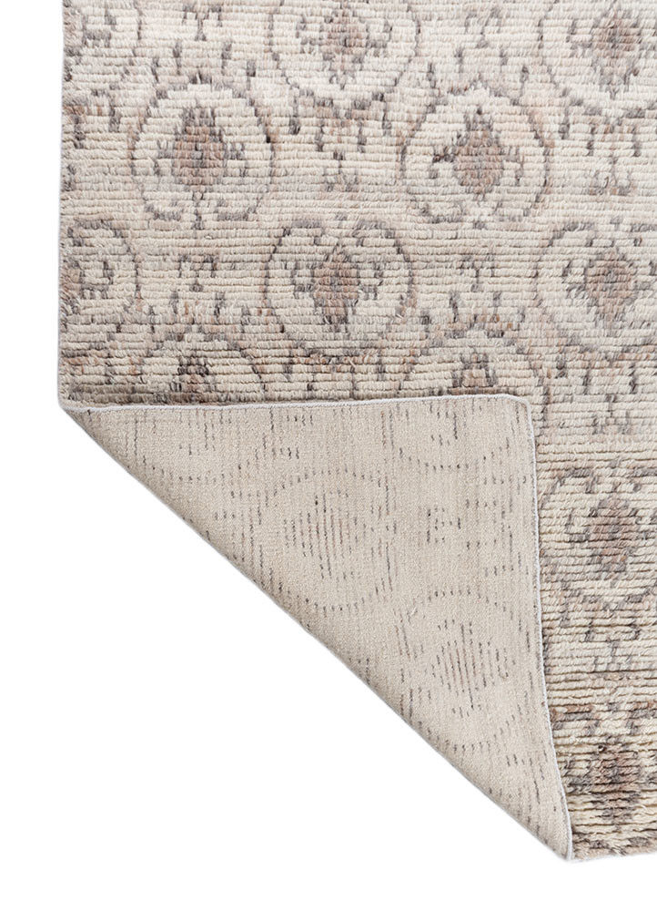 aprezo ivory wool hand knotted Rug - Backing Shot aprezo ivory wool hand knotted Rug - Backing Shot