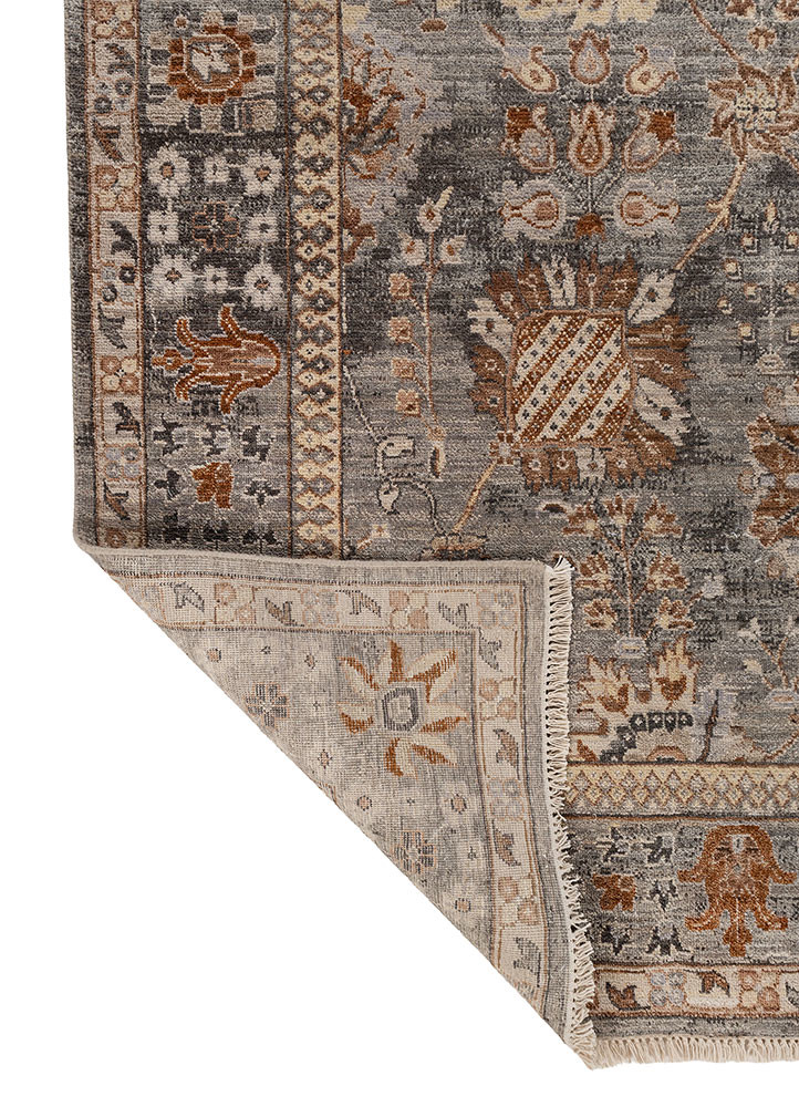 viscaya blue wool hand knotted Rug - Backing Shot viscaya blue wool hand knotted Rug - Backing Shot