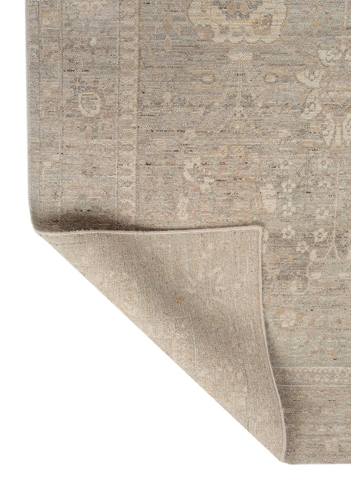 aurora ivory wool hand knotted Rug - Backing Shot aurora ivory wool hand knotted Rug - Backing Shot