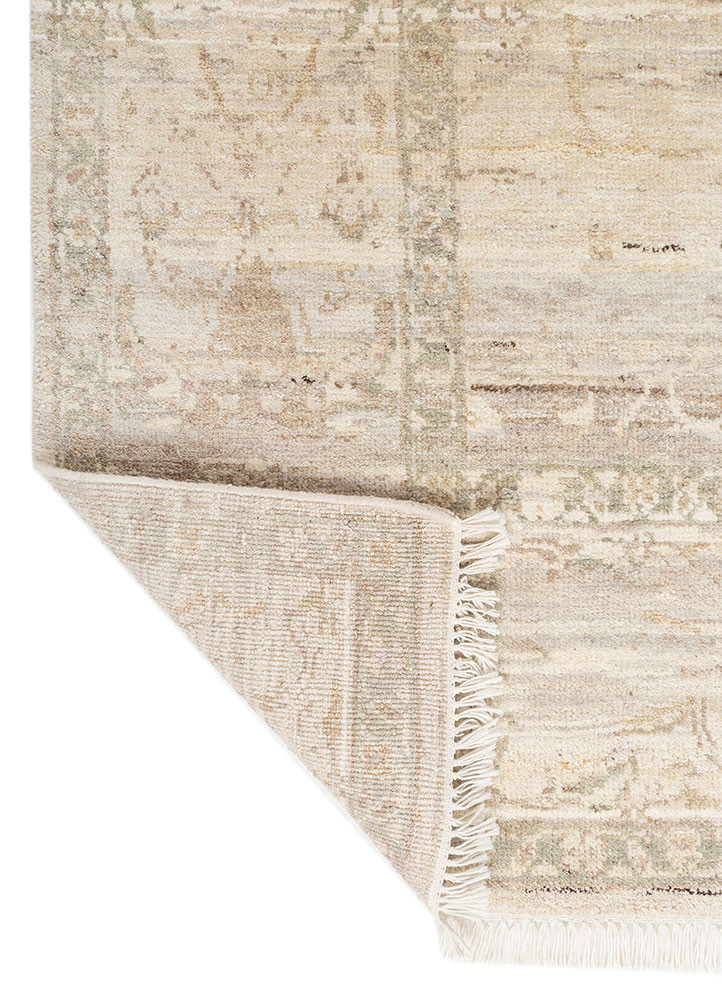 viscaya ivory wool hand knotted Rug - Backing Shot viscaya ivory wool hand knotted Rug - Backing Shot