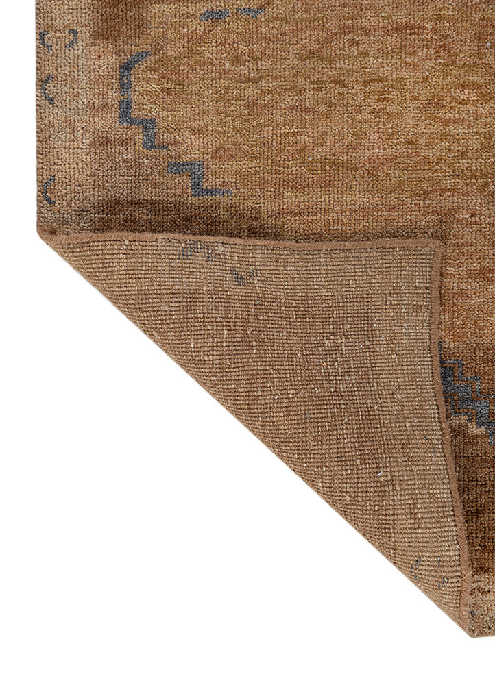 thyme red and orange wool hand knotted Rug - Backing Shot thyme red and orange wool hand knotted Rug - Backing Shot