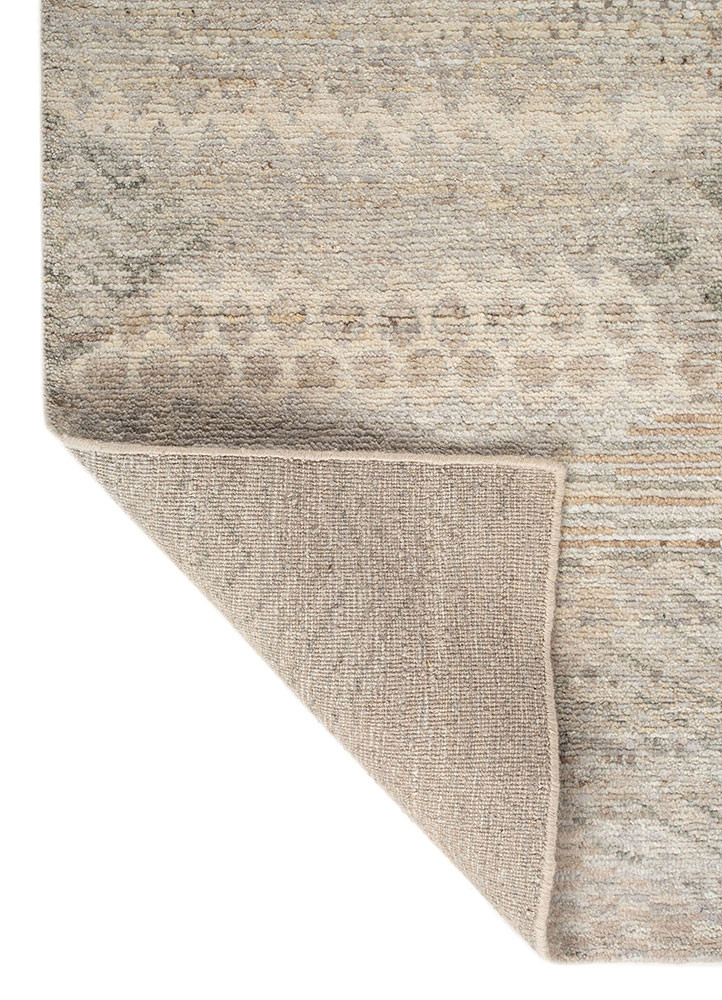 erbe beige and brown wool hand knotted Rug - Backing Shot erbe beige and brown wool hand knotted Rug - Backing Shot