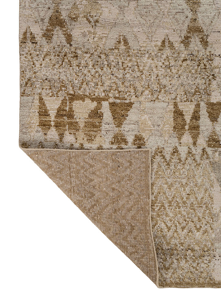 thyme beige and brown wool hand knotted Rug - Backing Shot thyme beige and brown wool hand knotted Rug - Backing Shot