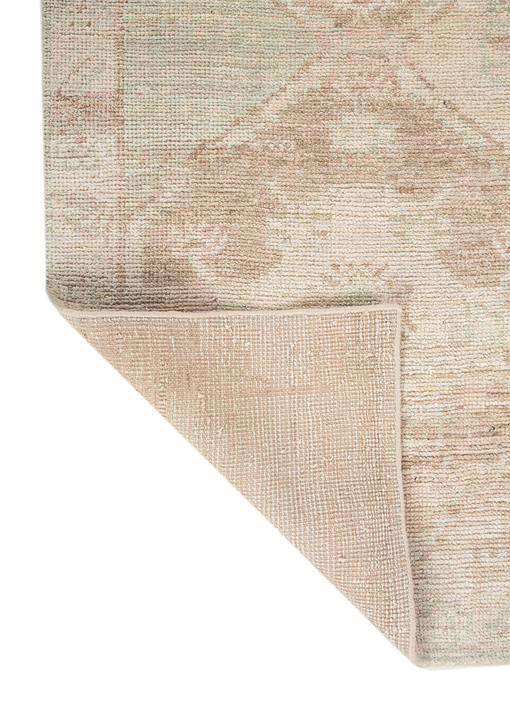 thyme beige and brown wool hand knotted Rug - Backing Shot thyme beige and brown wool hand knotted Rug - Backing Shot
