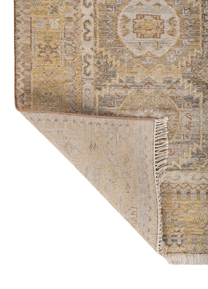 Aprezo Gold Hand Knotted Wool Rugs - Akwl-2035(Cs-02) - Jaipur Rugs EU