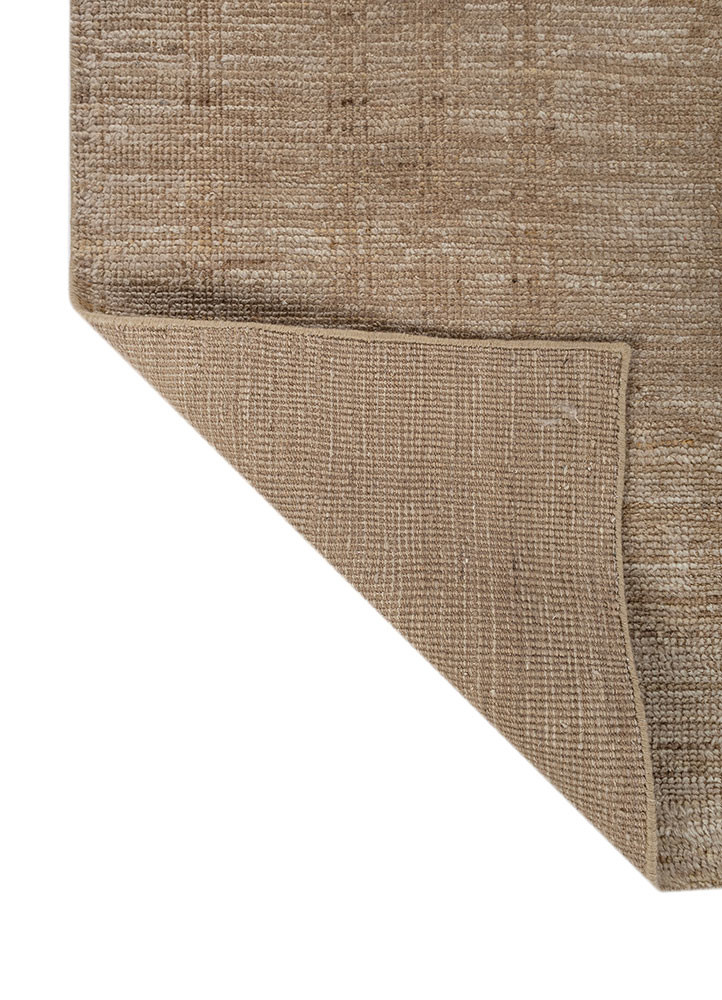 thyme beige and brown wool hand knotted Rug - Backing Shot