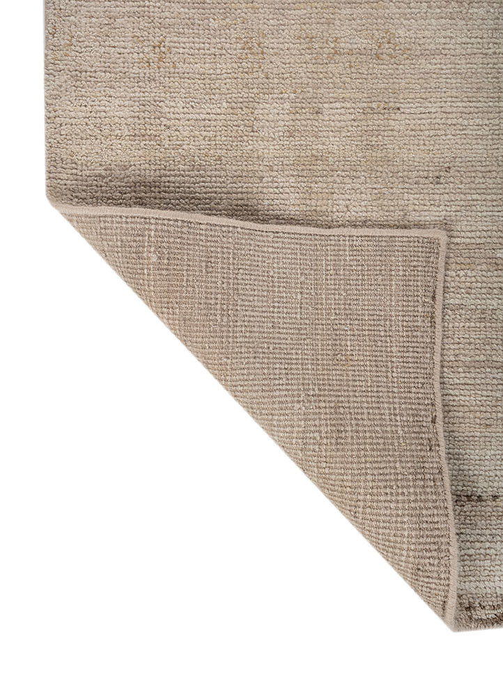 thyme ivory wool hand knotted Rug - Backing Shot
