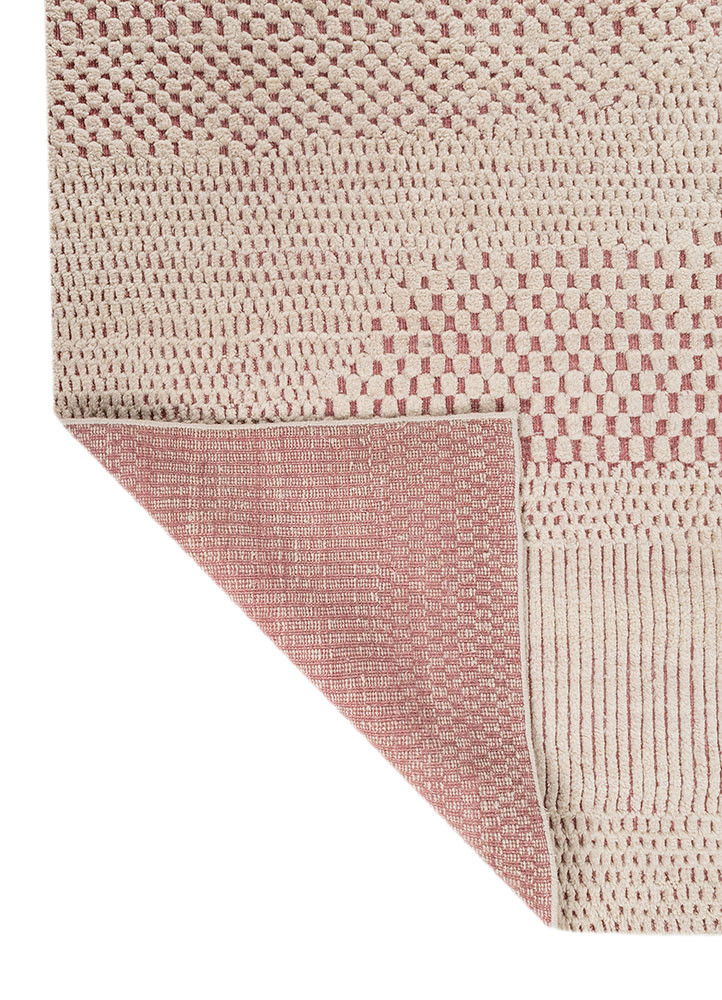 entropy red and orange wool hand knotted Rug - Backing Shot