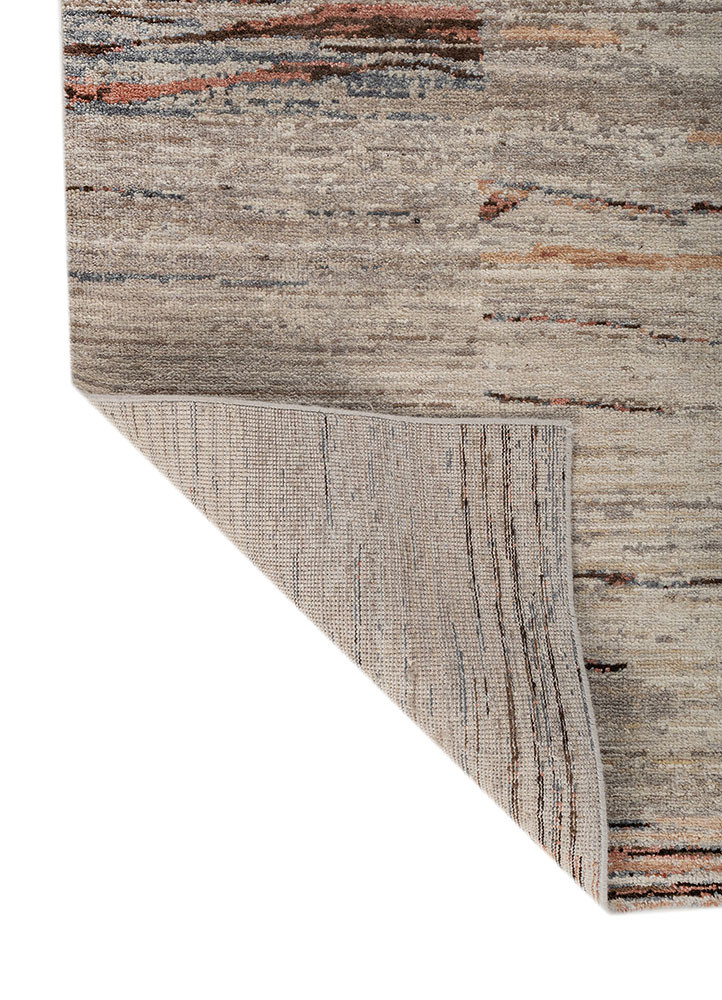 aprezo ivory wool hand knotted Rug - Backing Shot