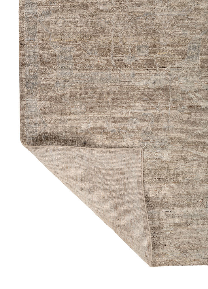 aprezo beige and brown wool hand knotted Rug - Backing Shot aprezo beige and brown wool hand knotted Rug - Backing Shot