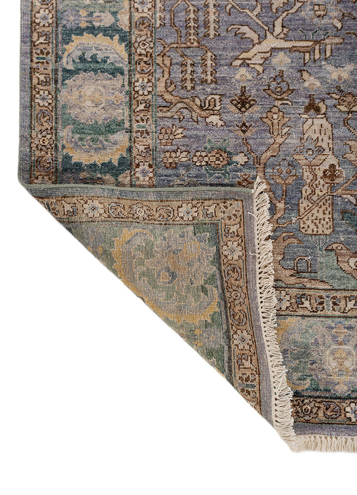 someplace in time blue afghan wool hand knotted Rug - Backing Shot someplace in time blue afghan wool hand knotted Rug - Backing Shot