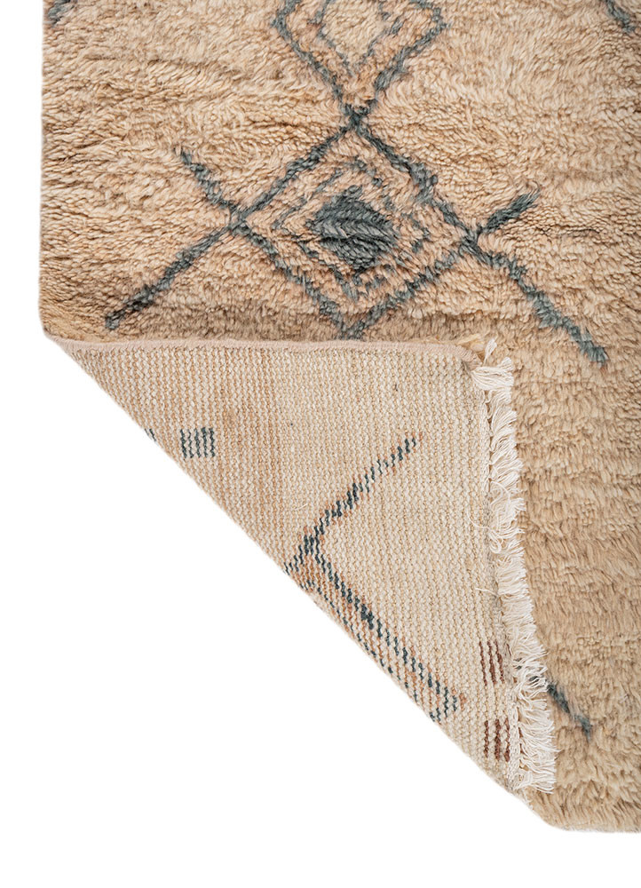 aprezo beige and brown wool hand knotted Rug - Backing Shot aprezo beige and brown wool hand knotted Rug - Backing Shot