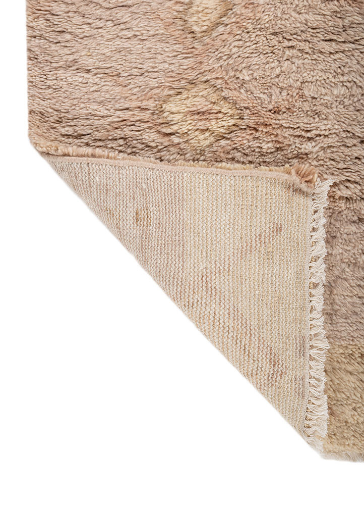 aprezo pink and purple wool hand knotted Rug - Backing Shot