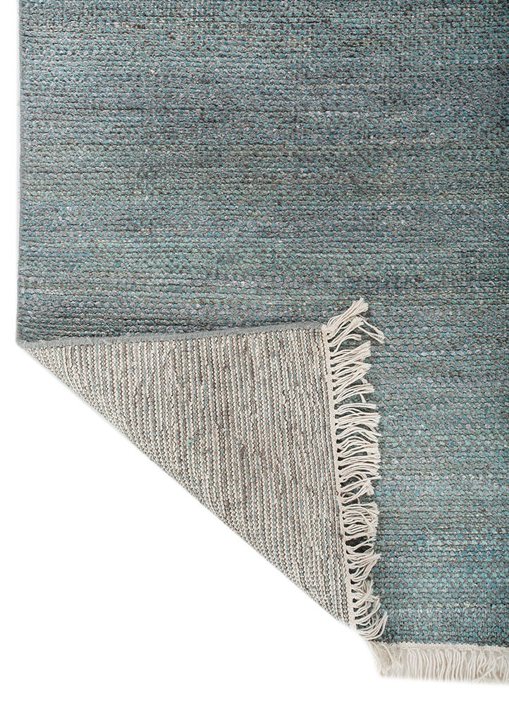 kairos blue wool and silk hand knotted Rug - Backing Shot kairos blue wool and silk hand knotted Rug - Backing Shot