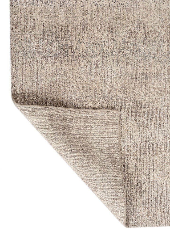 entropy blue wool and silk hand knotted Rug - Backing Shot entropy blue wool and silk hand knotted Rug - Backing Shot