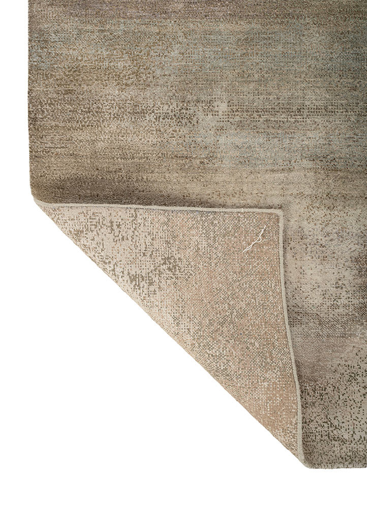 aprezo blue wool and silk hand knotted Rug - Backing Shot aprezo blue wool and silk hand knotted Rug - Backing Shot