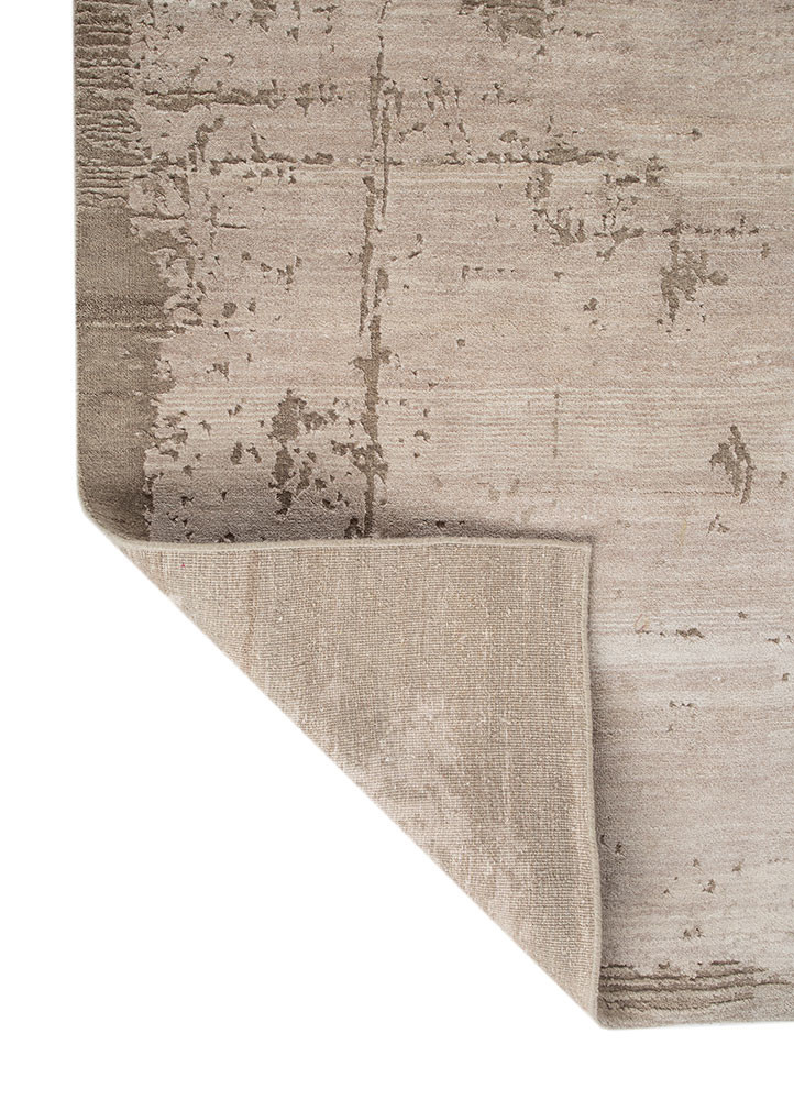 entropy ivory wool and silk hand knotted Rug - Backing Shot entropy ivory wool and silk hand knotted Rug - Backing Shot