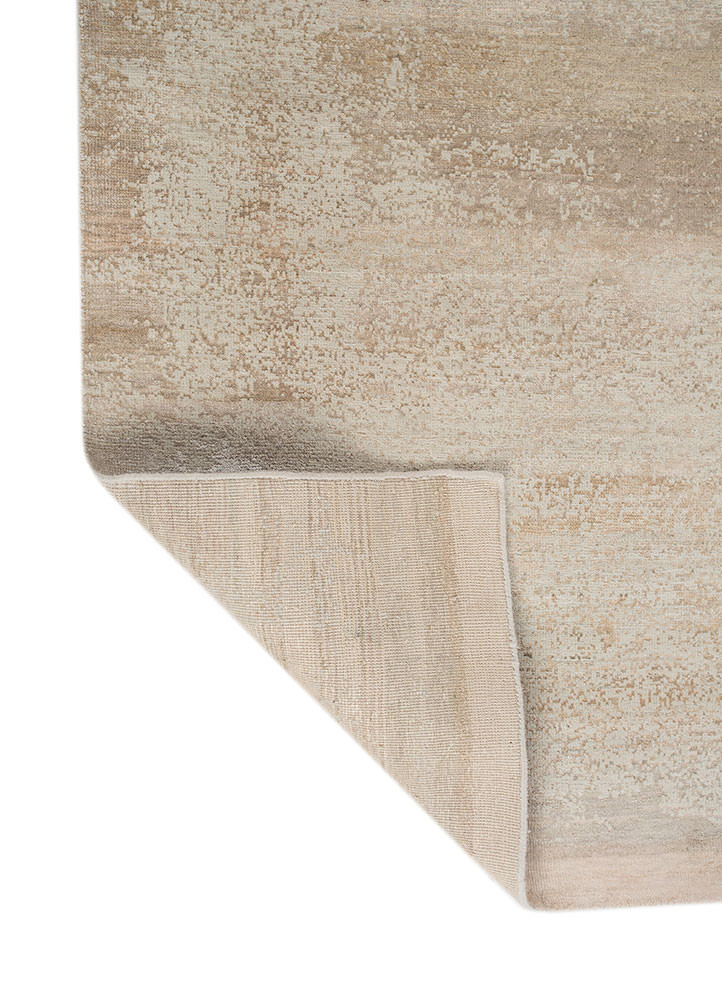 entropy beige and brown wool and silk hand knotted Rug - Backing Shot entropy beige and brown wool and silk hand knotted Rug - Backing Shot