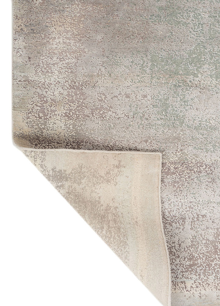 entropy blue wool and silk hand knotted Rug - Backing Shot entropy blue wool and silk hand knotted Rug - Backing Shot