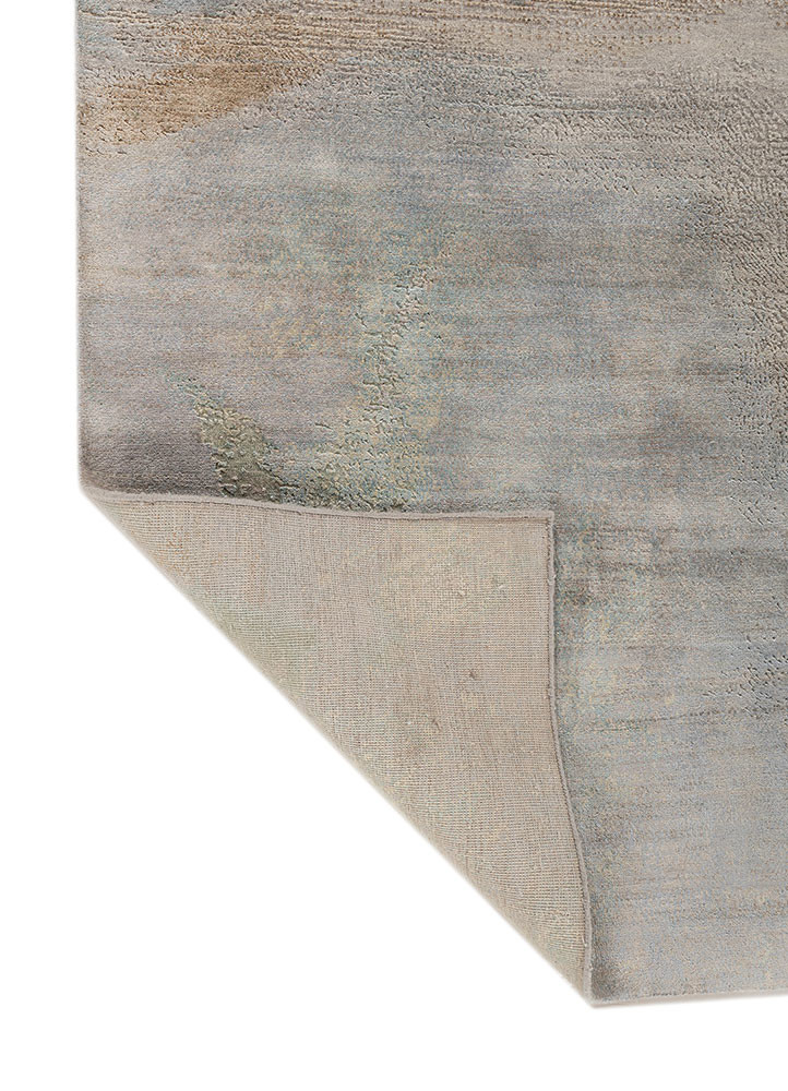 aprezo ivory wool and silk hand knotted Rug - Backing Shot aprezo ivory wool and silk hand knotted Rug - Backing Shot