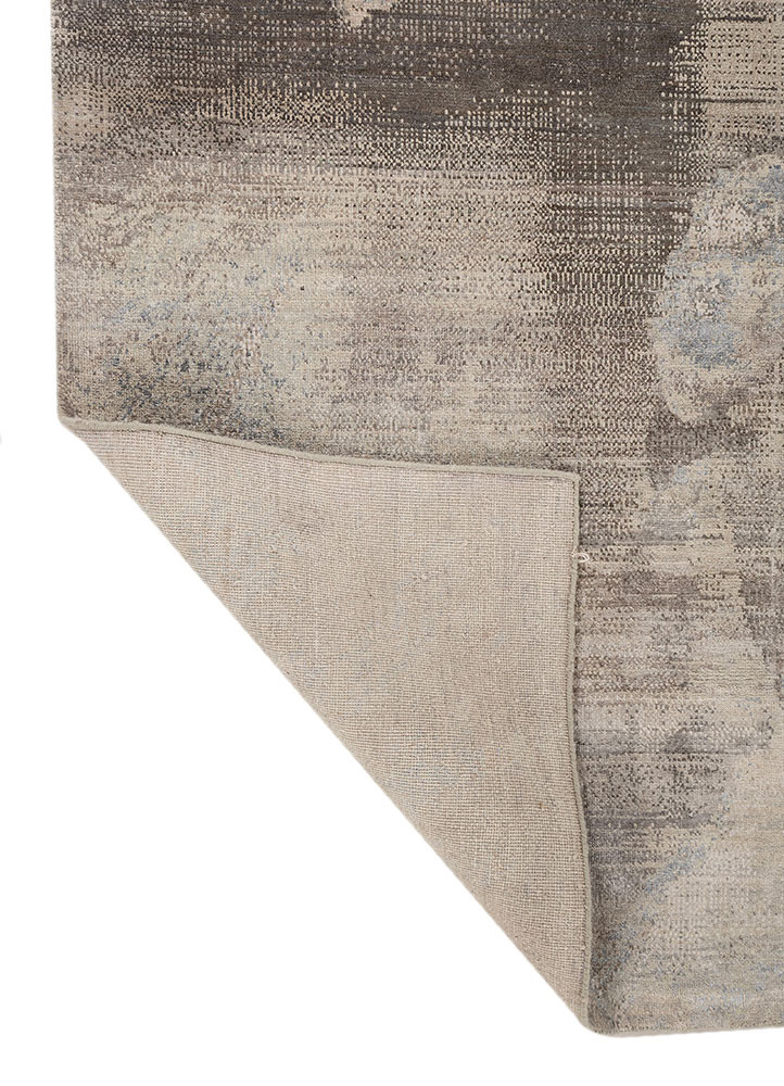 aprezo ivory wool and silk hand knotted Rug - Backing Shot aprezo ivory wool and silk hand knotted Rug - Backing Shot