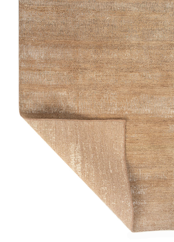 entropy beige and brown wool and silk hand knotted Rug - Backing Shot entropy beige and brown wool and silk hand knotted Rug - Backing Shot