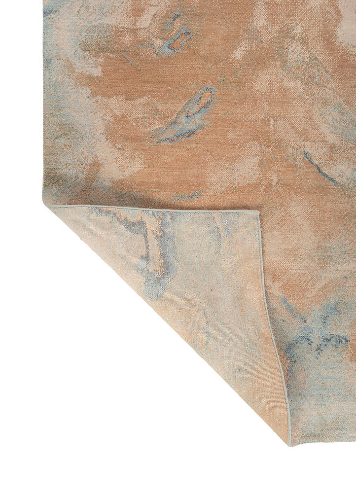 aprezo beige and brown wool and silk hand knotted Rug - Backing Shot aprezo beige and brown wool and silk hand knotted Rug - Backing Shot
