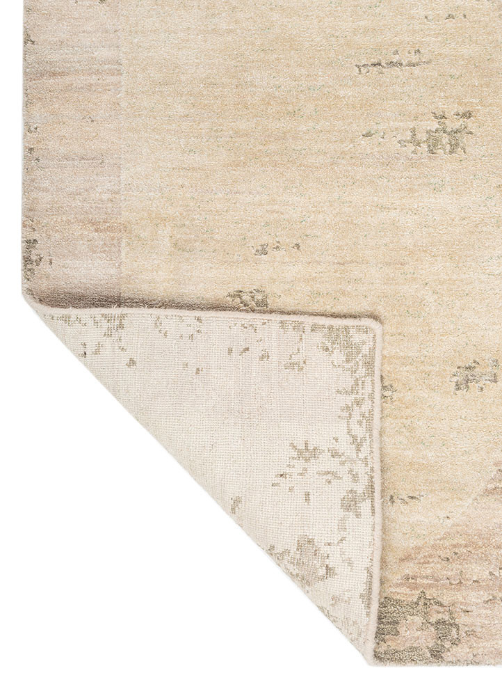 aakar by kavi ivory wool and silk hand knotted Rug - Backing Shot aakar by kavi ivory wool and silk hand knotted Rug - Backing Shot