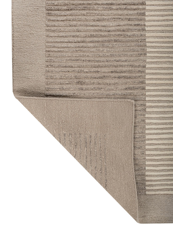 blythe ivory wool hand knotted Rug - Backing Shot