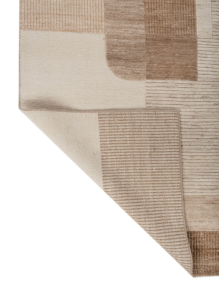 blythe ivory wool hand knotted Rug - Backing Shot