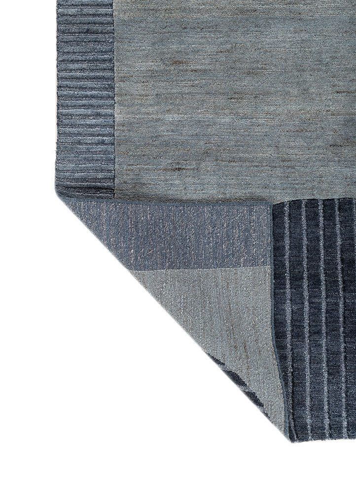 sthir blue wool hand knotted Rug - Backing Shot sthir blue wool hand knotted Rug - Backing Shot
