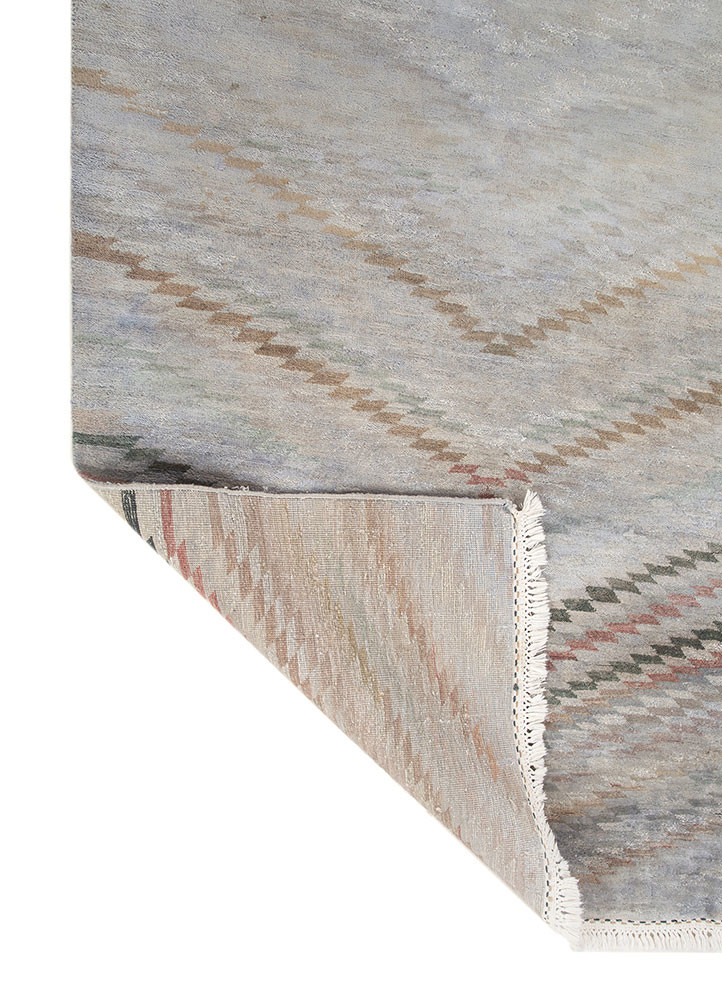 weaver art reserve blue wool hand knotted Rug - Backing Shot weaver art reserve blue wool hand knotted Rug - Backing Shot