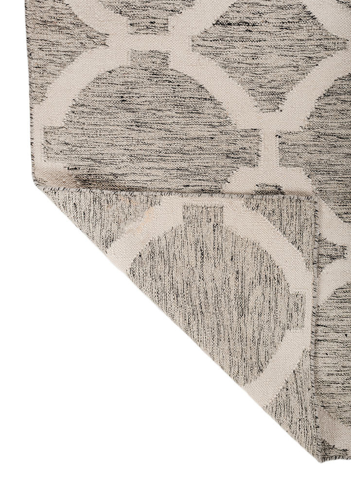 indusbar grey and black wool flat weaves Rug - Backing Shot indusbar grey and black wool flat weaves Rug - Backing Shot