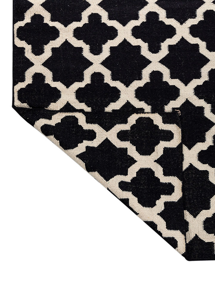 indusbar grey and black wool flat weaves Rug - Backing Shot indusbar grey and black wool flat weaves Rug - Backing Shot