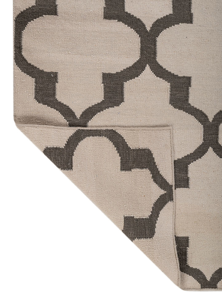 indusbar grey and black wool flat weaves Rug - Backing Shot indusbar grey and black wool flat weaves Rug - Backing Shot
