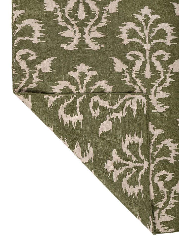 indusbar green wool flat weaves Rug - Backing Shot indusbar green wool flat weaves Rug - Backing Shot