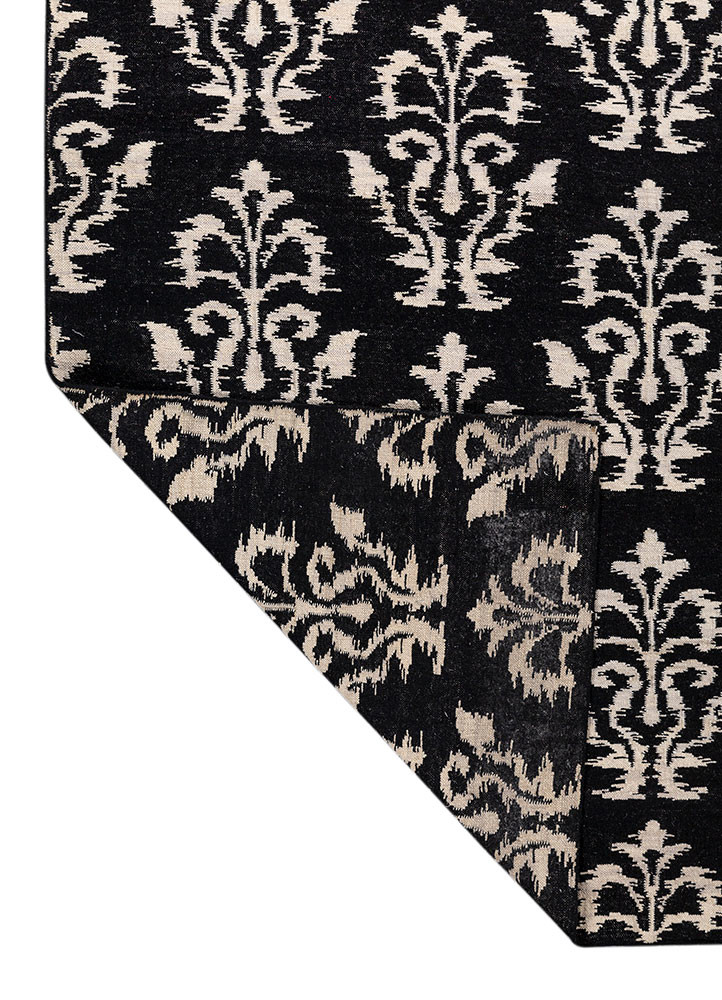 indusbar grey and black wool flat weaves Rug - Backing Shot indusbar grey and black wool flat weaves Rug - Backing Shot