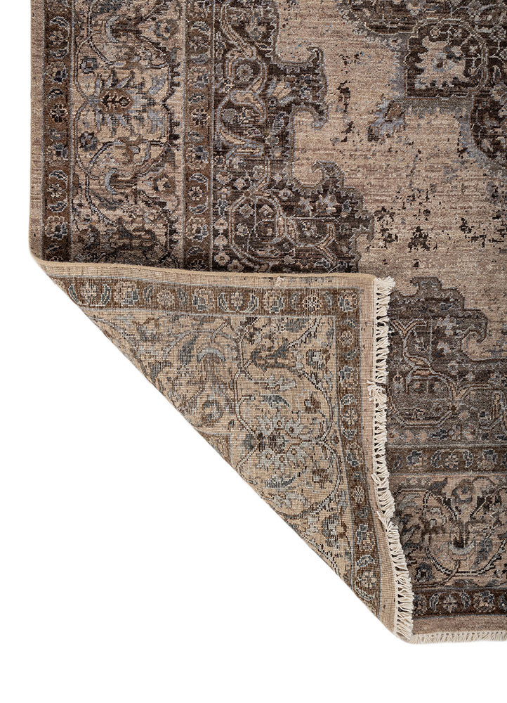 someplace in time beige and brown afghan wool hand knotted Rug - Backing Shot someplace in time beige and brown afghan wool hand knotted Rug - Backing Shot