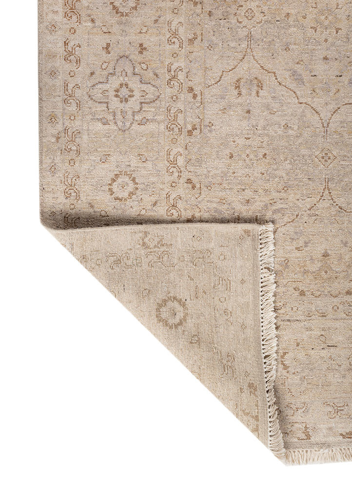 viscaya ivory wool hand knotted Rug - Backing Shot