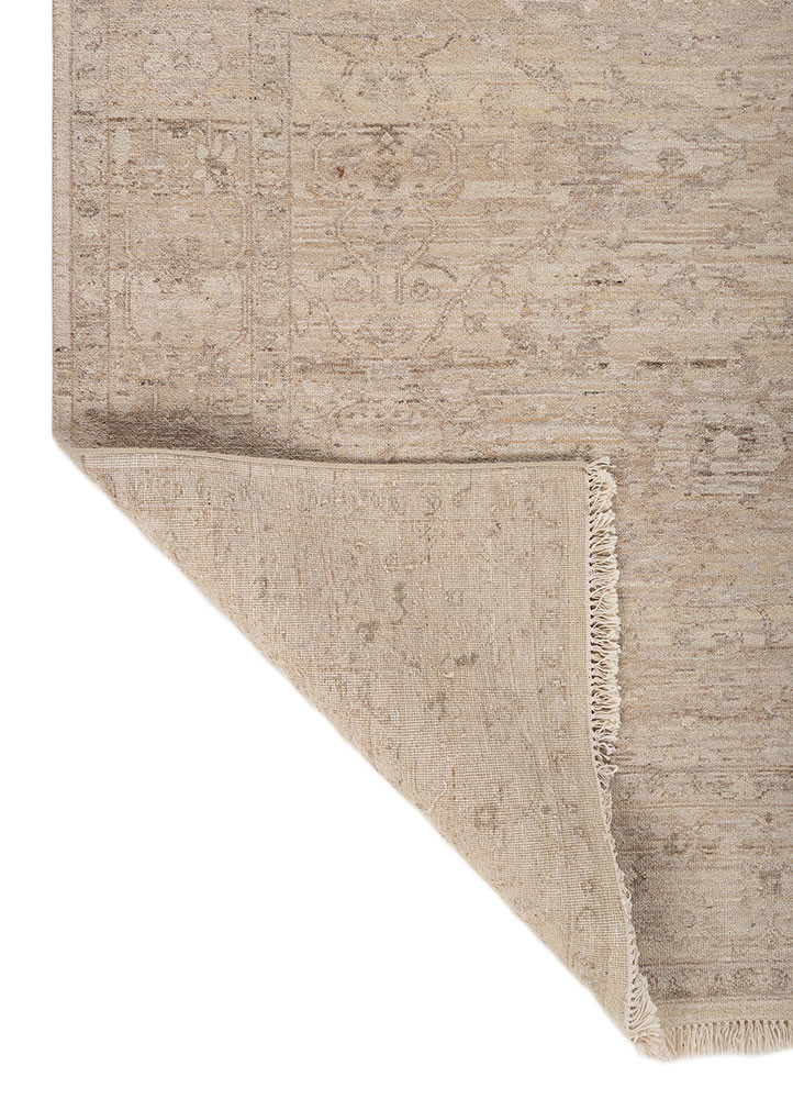viscaya ivory wool hand knotted Rug - Backing Shot
