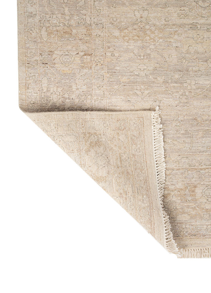 viscaya ivory wool hand knotted Rug - Backing Shot