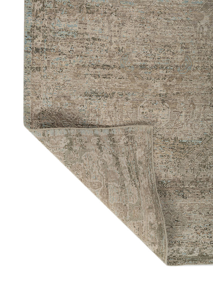 someplace in time green wool hand knotted Rug - Backing Shot someplace in time green wool hand knotted Rug - Backing Shot